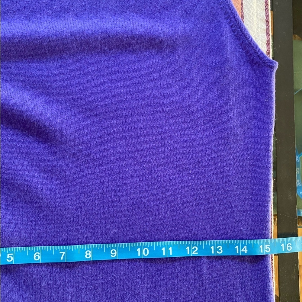 Autumn Cashmere Purple Flounced Ruffle Hem Sleeveless Cashmere Dress Medium - Picture 11 of 13